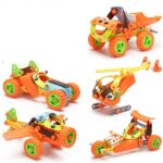 Hoogar konstruktori za decu 5 u 1 Set crvenih vozila sa 136 elementa Gift Box