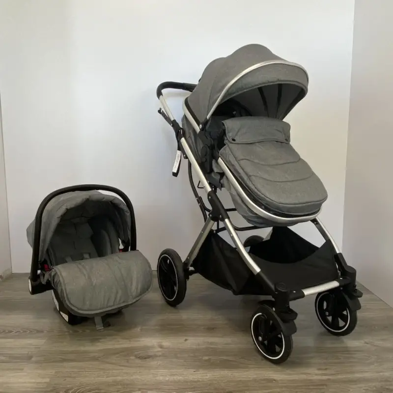 NouNou-Kolica-za-bebe-2-u-1-G2-Light-Grey-Sa-autosedistem-sa-strane Kolica g2 siva